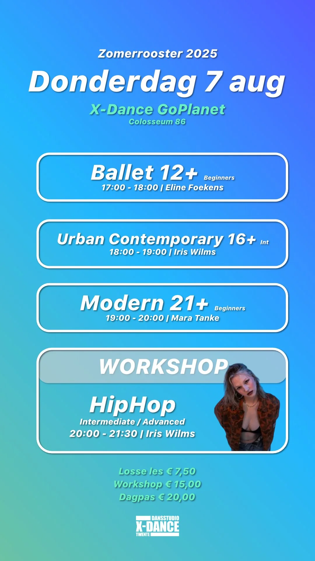 Zomerrooster uitleg — Dansstudio X-Dance - danslessen in Hengelo